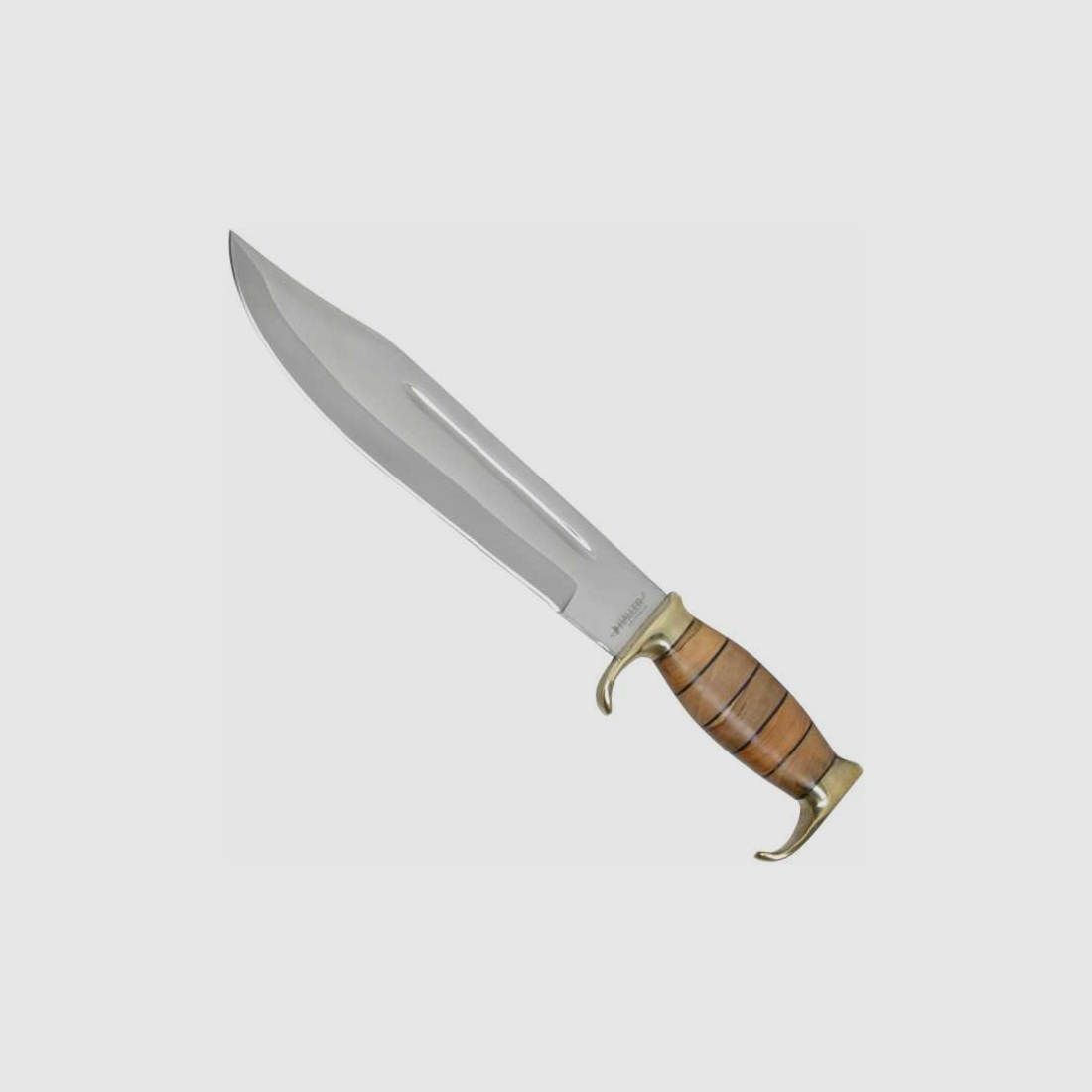 Haller Bowie Messer 420 Holzgriff und Lederscheide