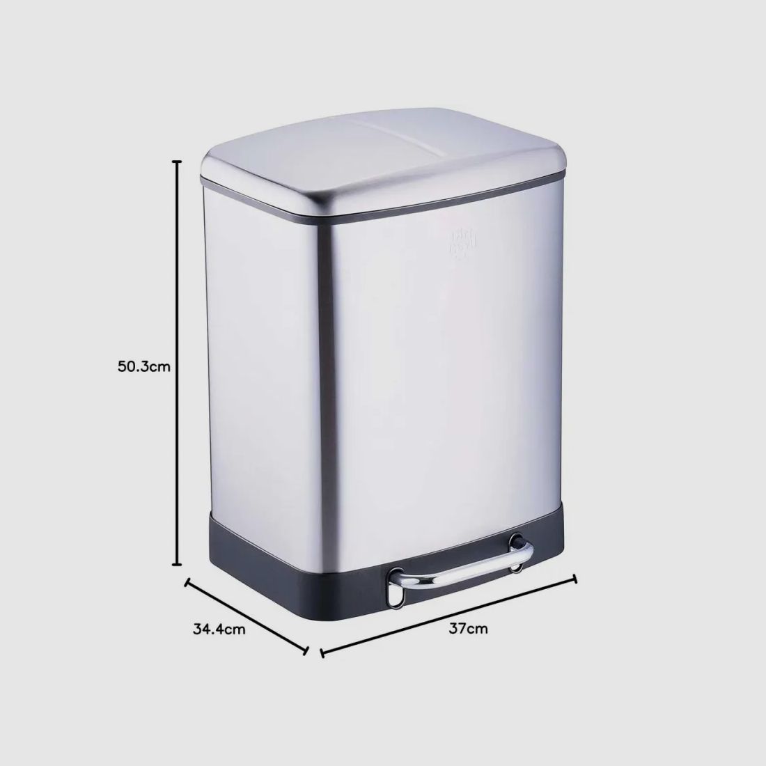 Poubelle à pédale 2 bacs acier inox brossé argenté 2x12L, image 7 sur 9