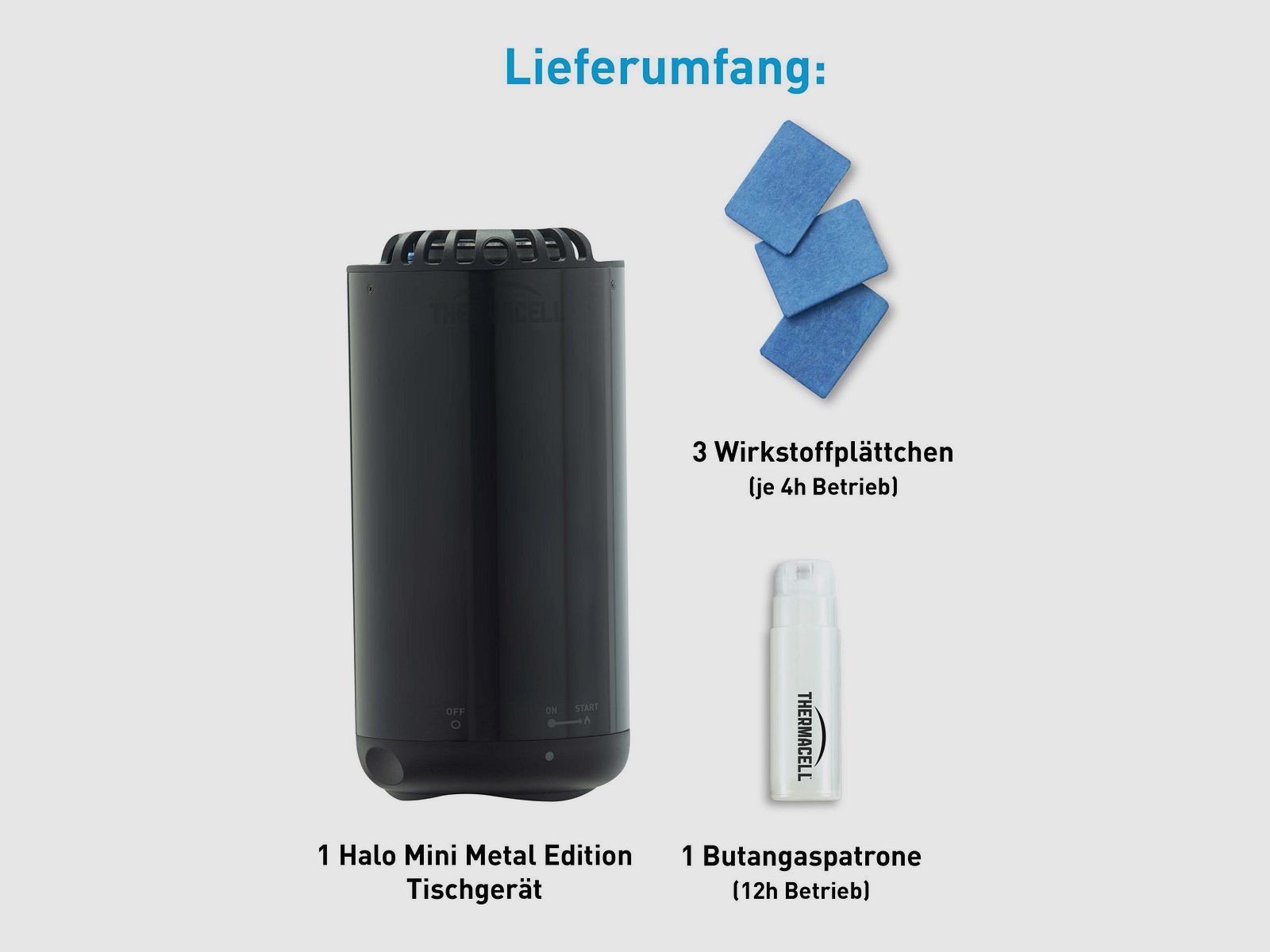THERMACELL 920208 Mückenabwehrgerät Tischgerät HALO Mini Metal Edition