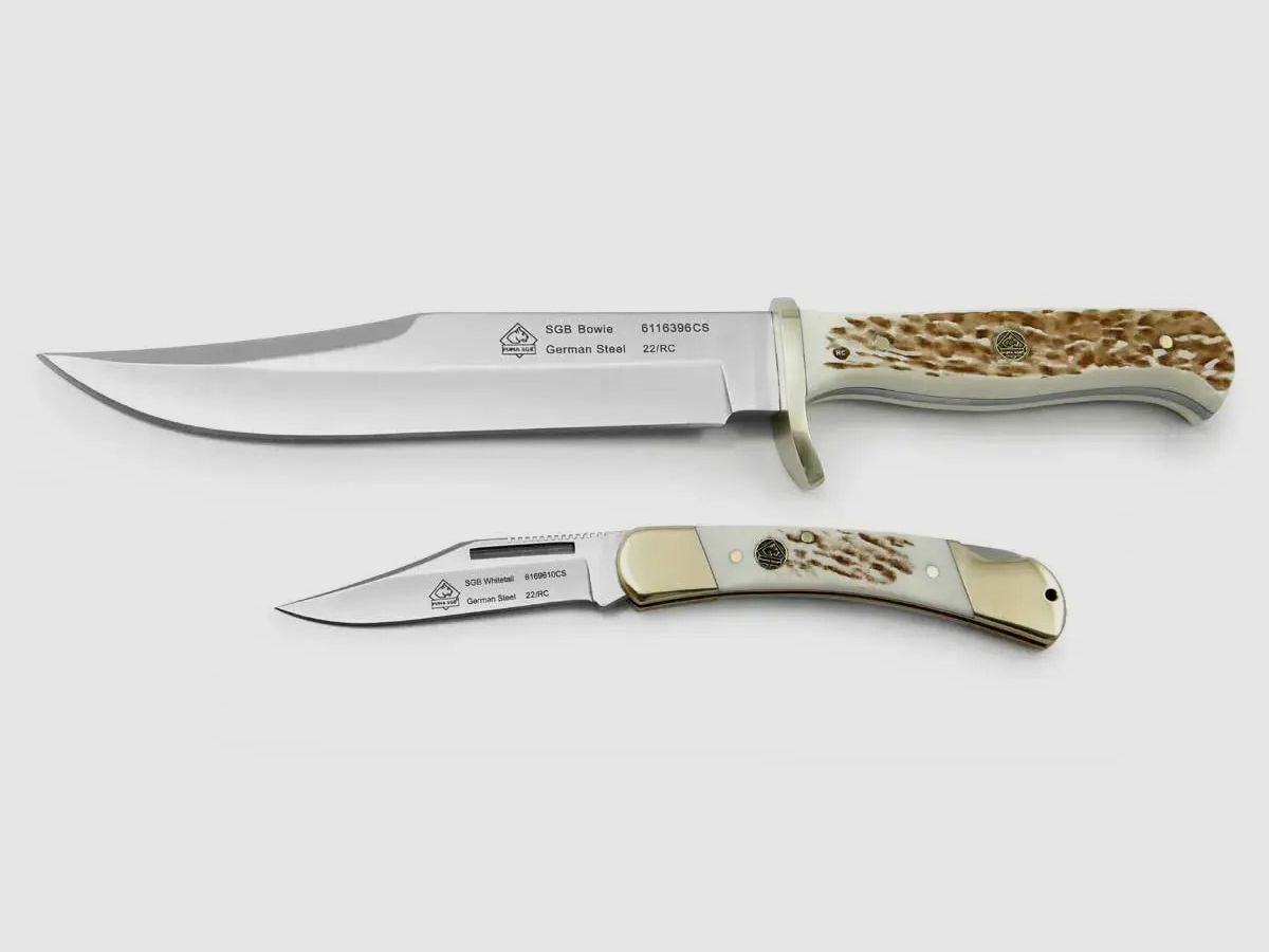 PUMA SGB Bowie / Whitetail, POM Commando Stag