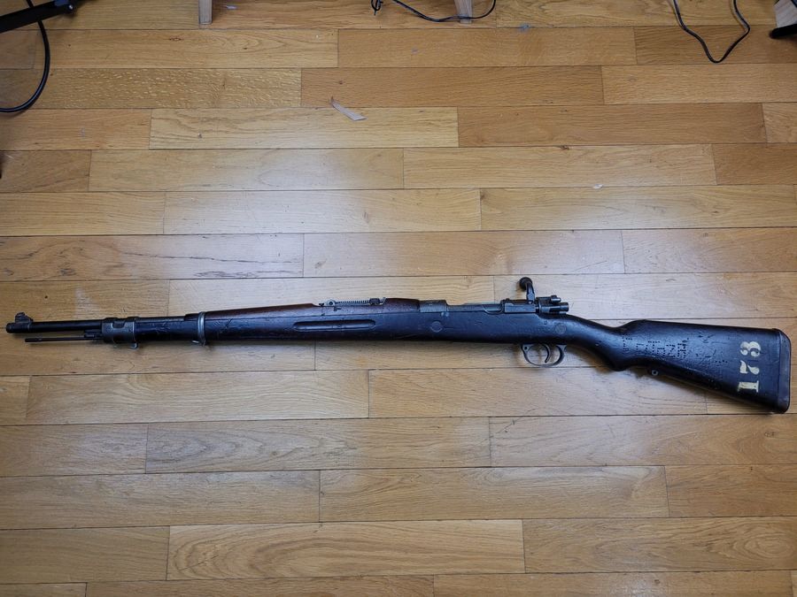 Seltenes Mauser-Gewehr Brasilien – Modell Mq.30M954 – neu kalibriert auf 300 Win Mag – Holz und Beschläge in gutem Zustand – sehr guter Lauf – Markierungen in einwandfreiem Zustand – BE+, Bild 20 von 25
