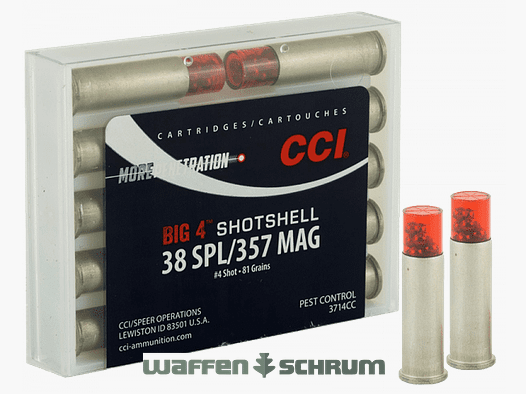 Blazer .38Special Shotshell 6,5g - 100gr.  Für Kaliber .357 geeignet.