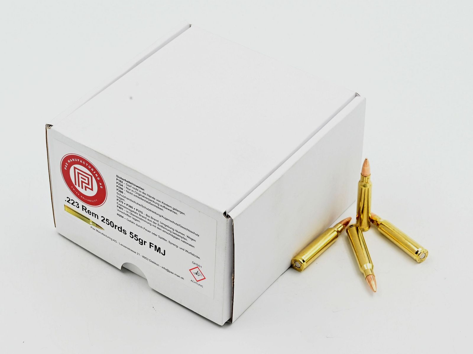 Pax, .223 Rem., FMJ 55gr, 250 Stk.