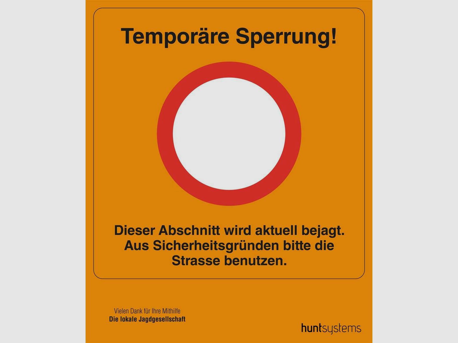 HUNTSYSTEMS Informatiebord Tijdelijke Sluiting, afbeelding 1 van 2