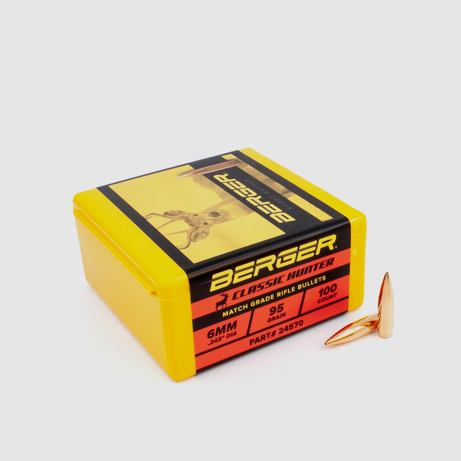 Berger Bullet 6mm/.243 Classic Hunter 95GR 100 Pieces