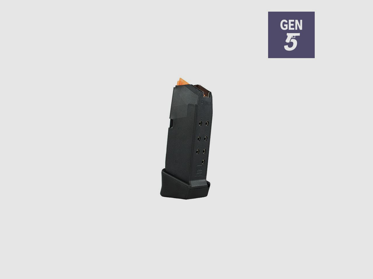 Glock Magazin G26+2 9mm Para 12 Schuss Zubringer Orange