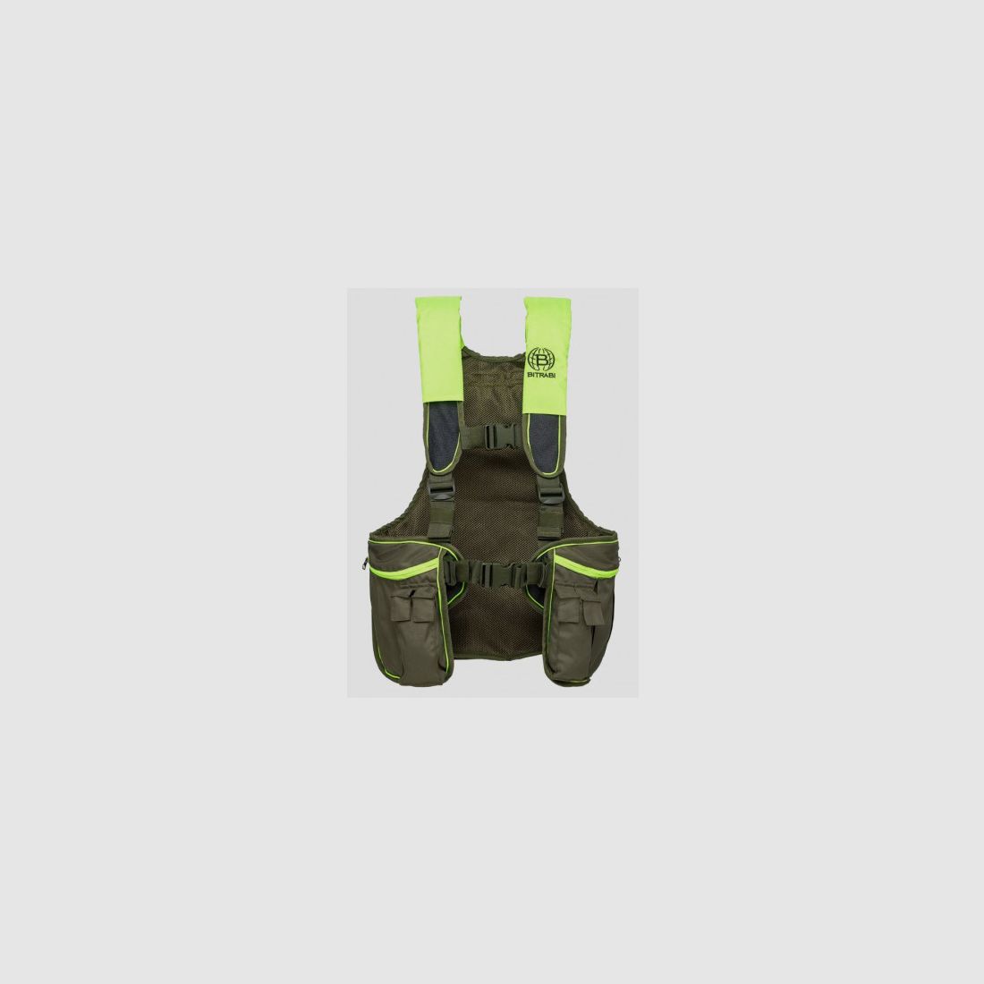 Dreikammer-Jagdweste Rucksack grün fluoreszierend Bitrabi Modell TRIO PRO, Bild 1 von 7