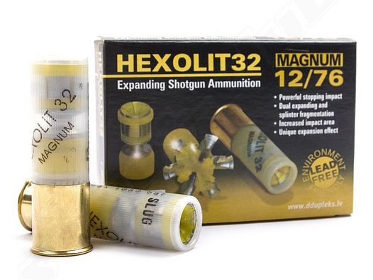 Flintenlauf-, Jagdpatronen DDupleks Hexolit Magnum 32 12/76 32g