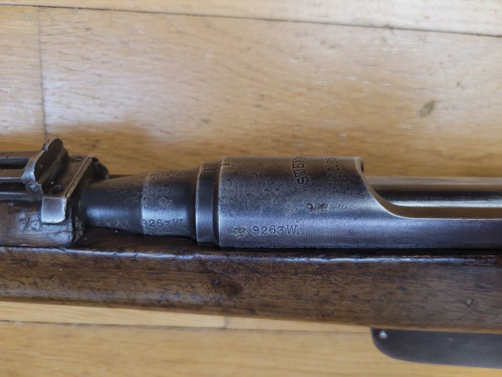 Venerabler und seltener österreichischer Kavallerie-Mosqueton M95 (nicht 95/30!) – Originalkaliber aus 14-18 in 8×50 Mannlicher (und nicht in 8x56R nach 1930) – Mannlicher-Clip verfügbar – Arsenal von Steyr und 100% original – Kategorie D – Sehr selten und in insgesamt gutem Zustand, Bild 28 von 31