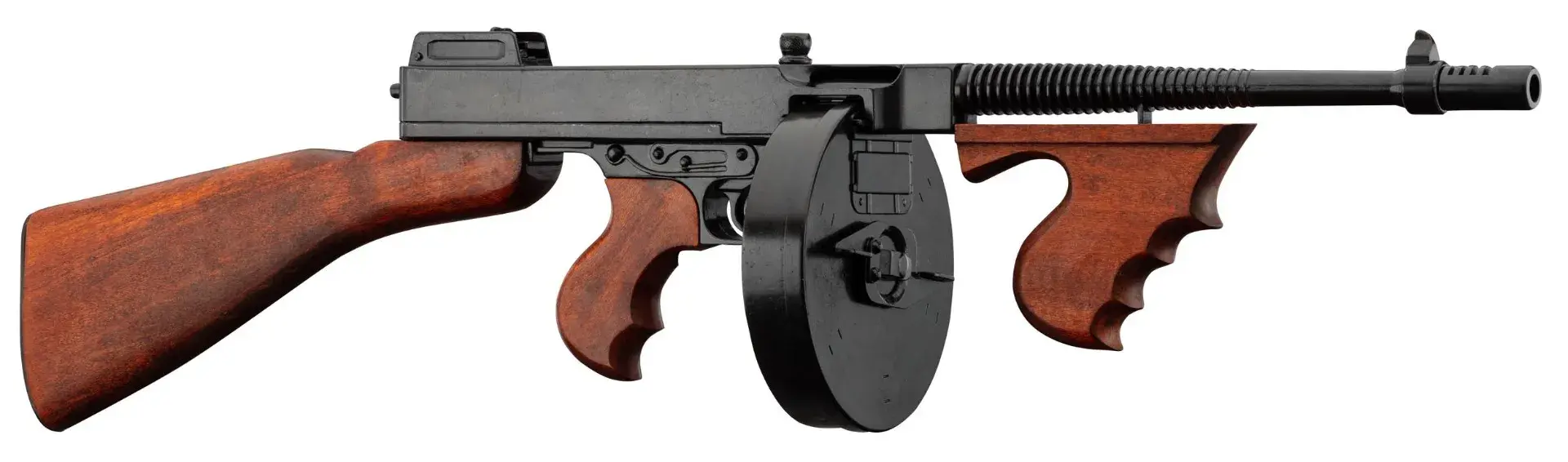 Decoratieve Denix-replica van het Thompson-machinegeweer M1928 - Thompson M1928 trommelmagazijn, afbeelding 2 van 4