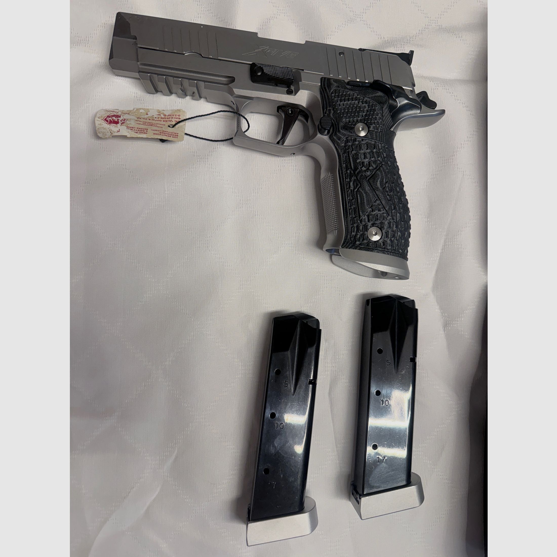 SIG Sauer P226 X-Five Supermatch SAO 9×19 – unused – Made in Germany (Eckernförde) + 1000 rounds GECO Hexagon