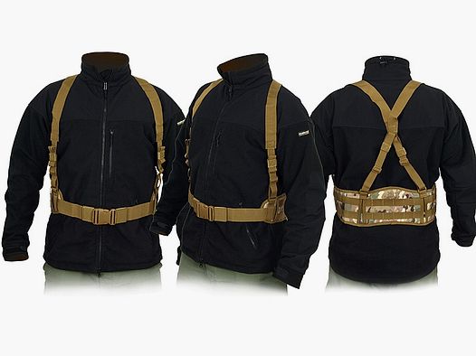 Padded patrol belt with suspenders - multicamo [8FIELDS]