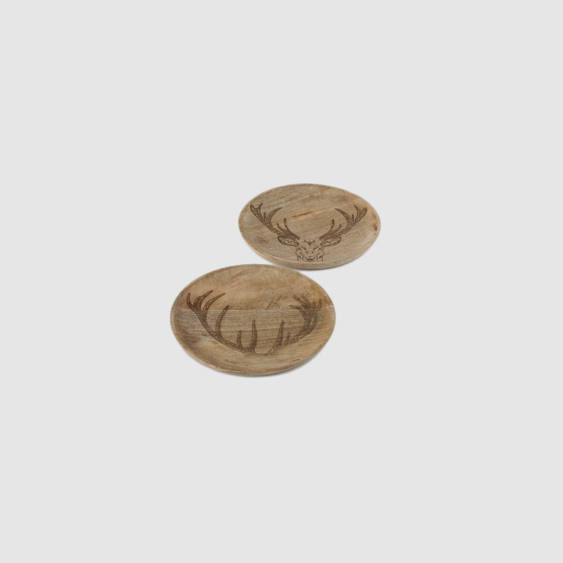 Lovergreen Kunst des Tisches Motiv Set mit 2 Holz-Topfuntersetzern Hirschmotiv