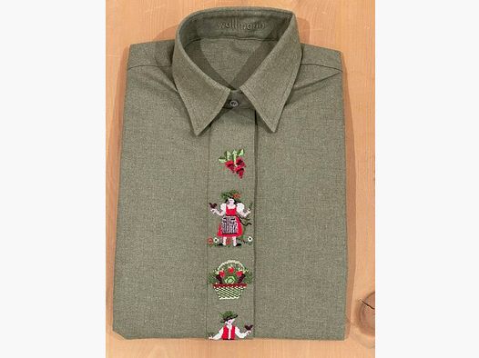 Chemise en Flanelle Wallmann "Jour de Récolte" en Vert
