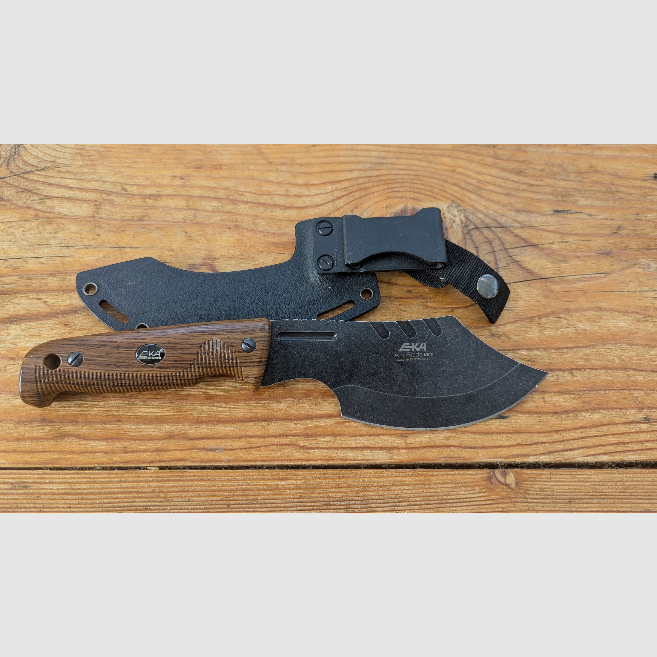 EKA AxeBlade W1 Schweden-Messer / Beil-Messer mit Kydex-Scheide