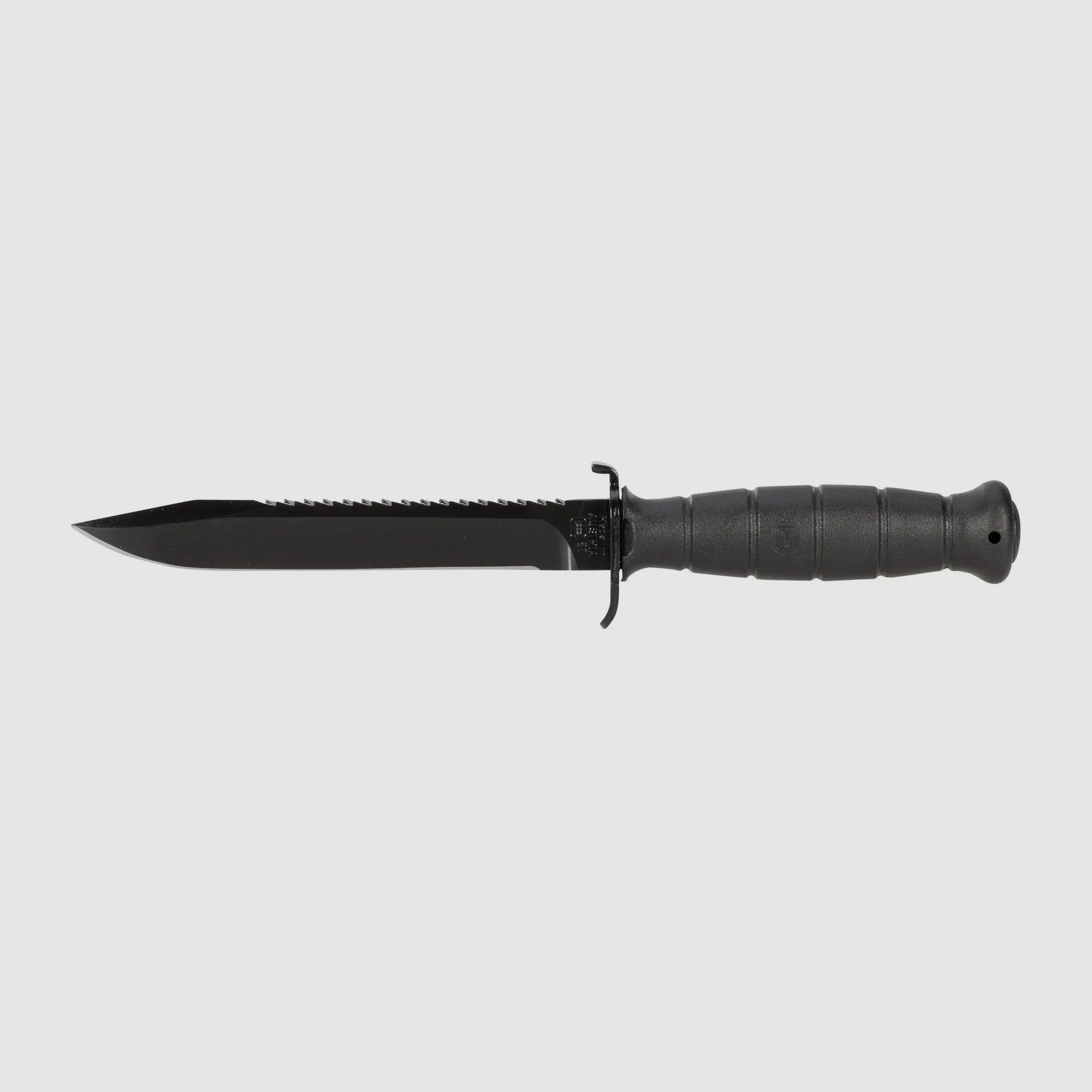 Cuchillo de combate Glock con hoja serrada negra