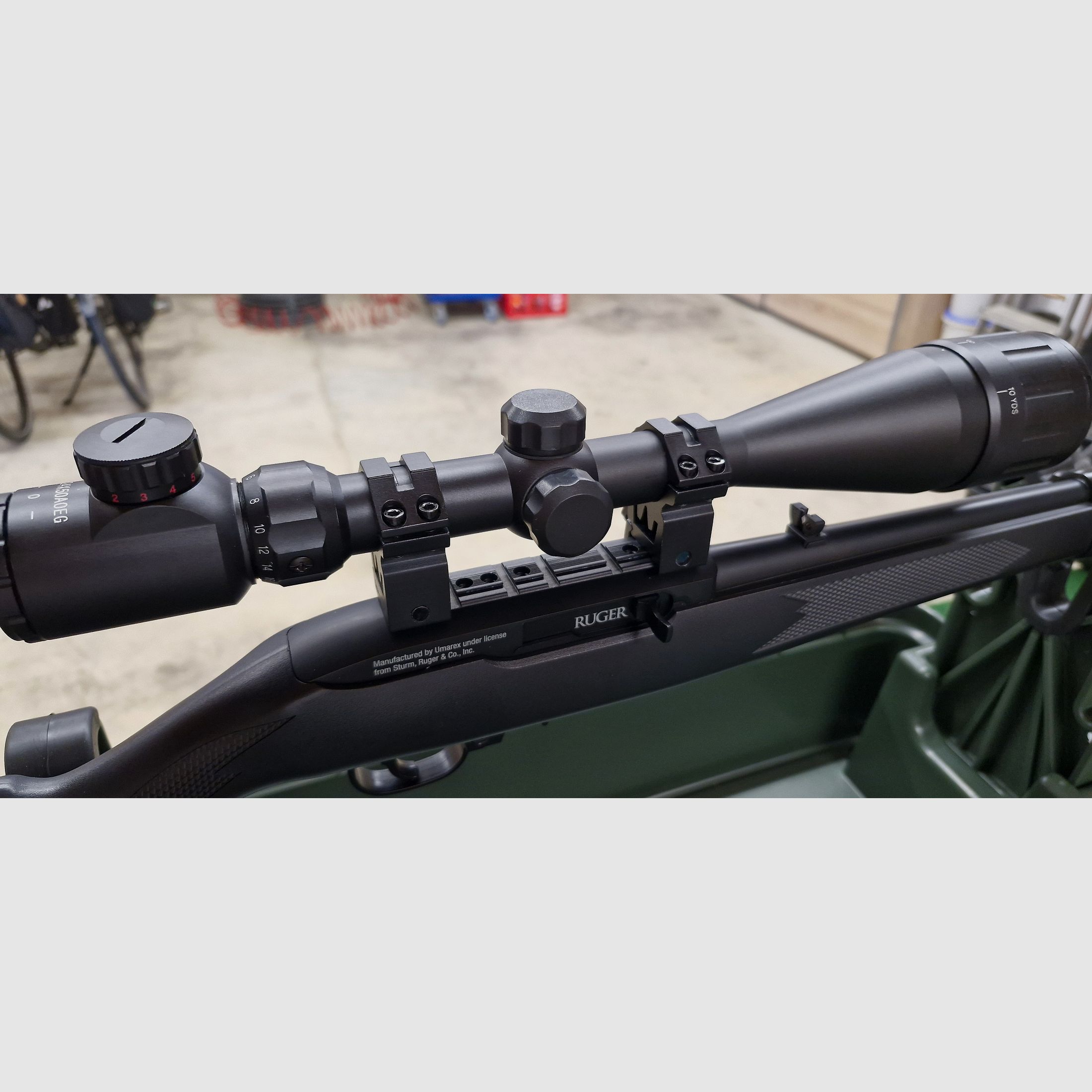 Ruger 10/22 - CO² rifle with 10-shot magazine and scope, diabolo, accessories