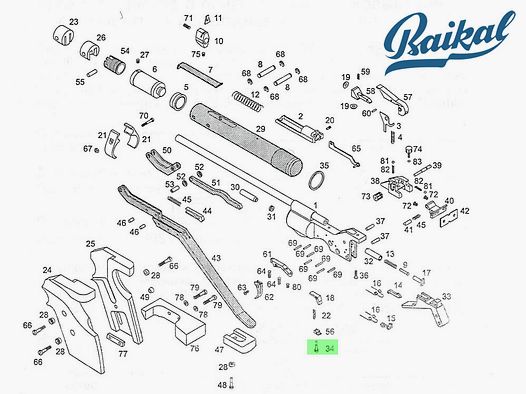 Schraube (Screw) fĂĽr Match-Luftpistole Baikal MP-46M