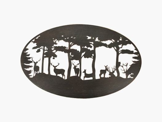 Lovergreen Dekoration Motiv Wanddekoration Metall Hirschherde im Wald
