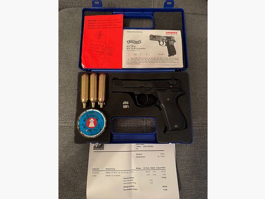 CO2 Luftpistole Walther CP 88 (4,5mm Diabolo) – Komplettset im Koffer mit Zubehör & Beleg