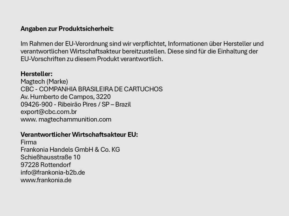 Cartuccia Magtech 9mm Luger Magtech 124grs FMJ/ FMC (9B) 20 x VE 50 = 1000 cartucce/ palla intera (9mm Para/9x19)