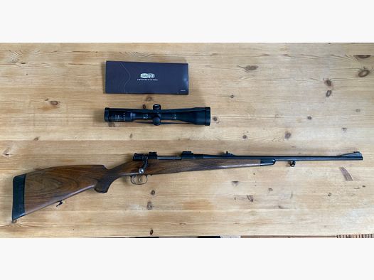 Belgische 98er kaliber 7x64 met Meostar 3-12x56 R1r, Duitse trekker