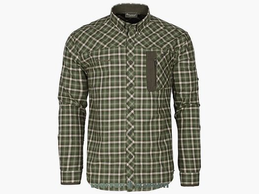 Pinewood Hemd Wolf Shirt Pine Green / Offwhite