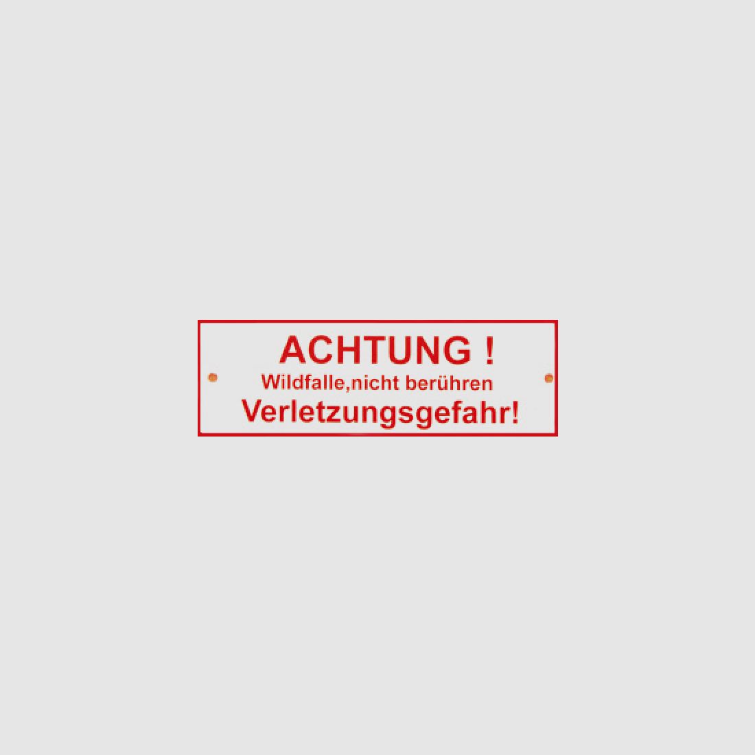 Metallschild "Achtung Verletzungsgefahr"