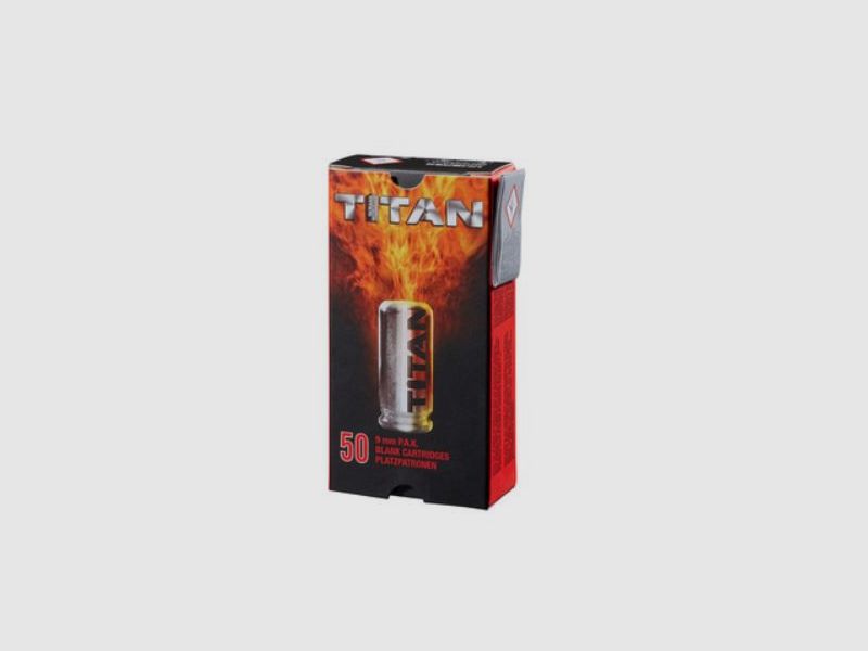 TITAN BLANK CARTRIDGES FOR SRS PISTOLS - 9MM P.A.K. - 50 CARTRIDGES