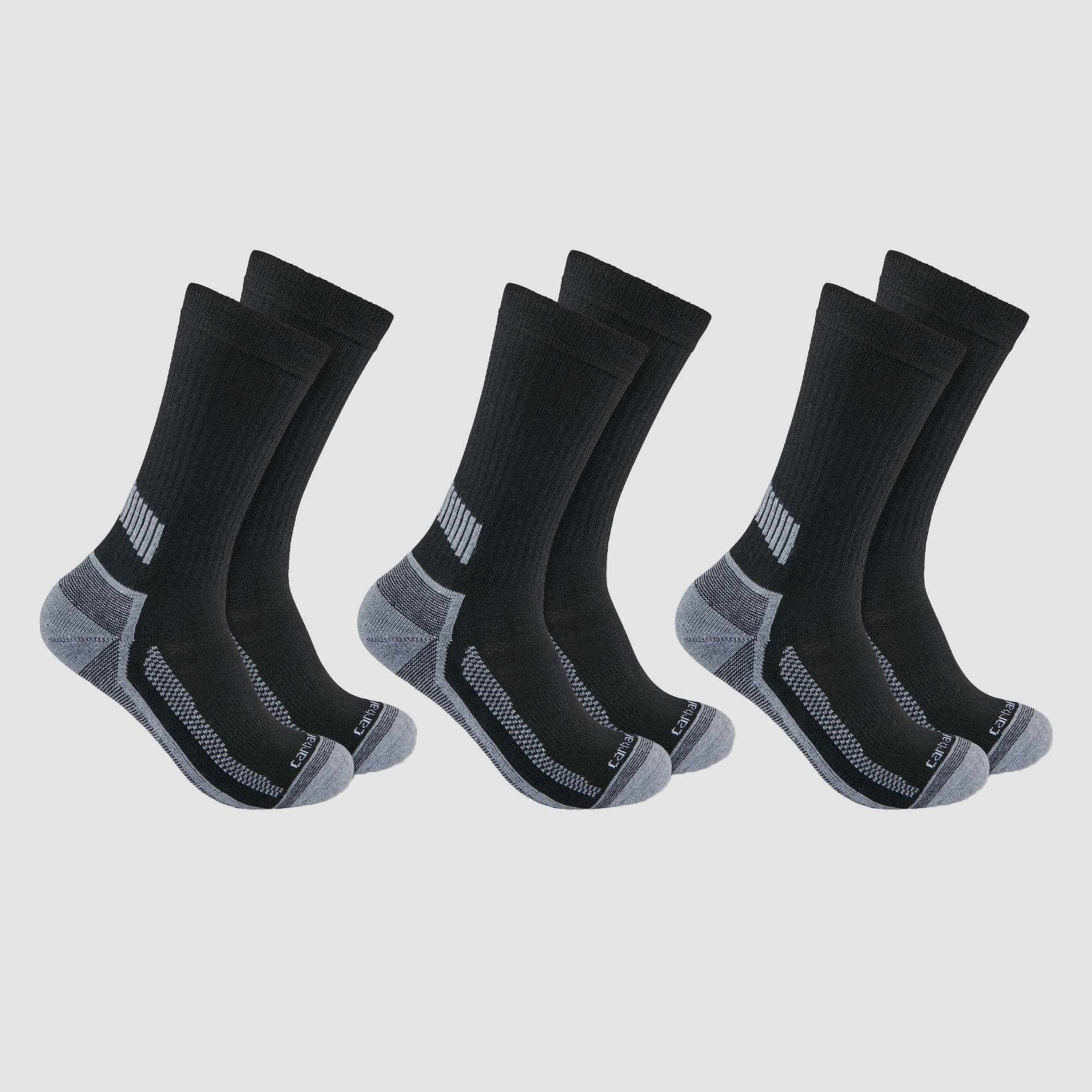 Carhartt Force Midweight Crew Socks 3-Pack Men's Black XL