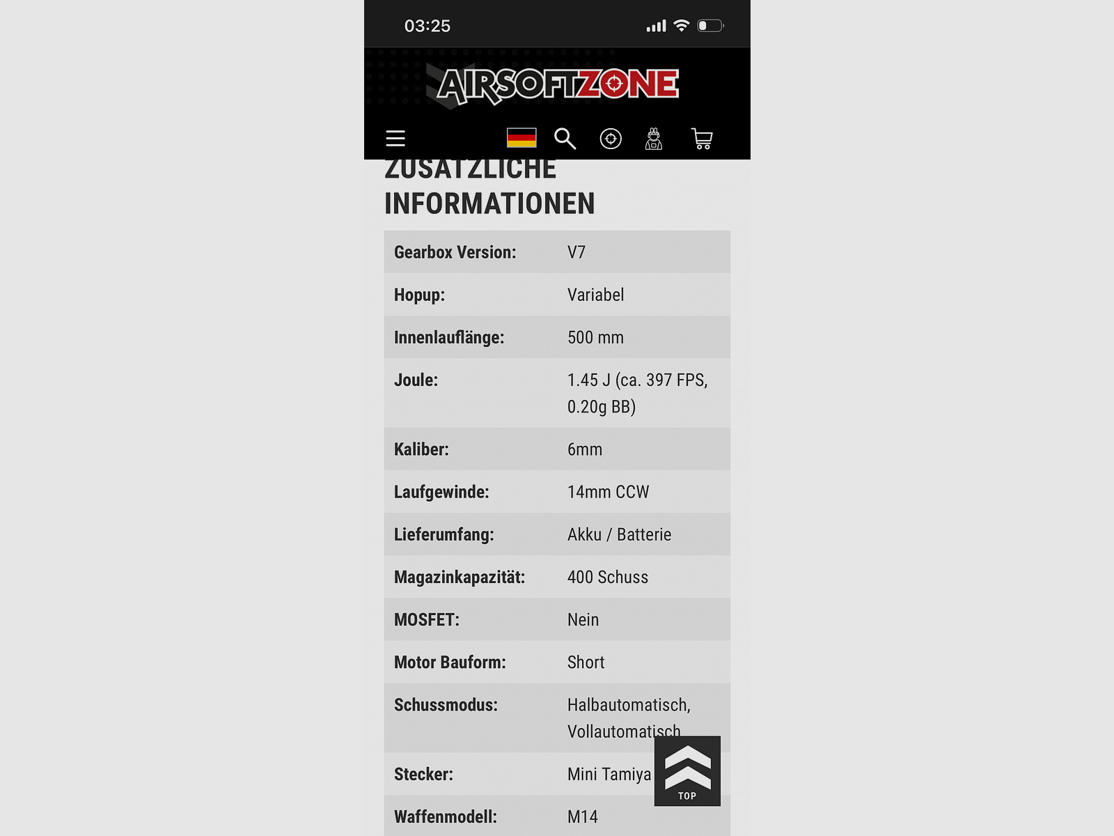 Airsoft-Waffen CM032EBR M14-Kampfgewehrs