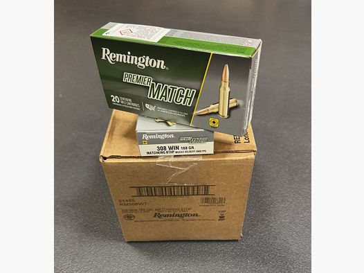 Remington .308 Win. Remington Premier Match 168grs BTHP - 200 pièces