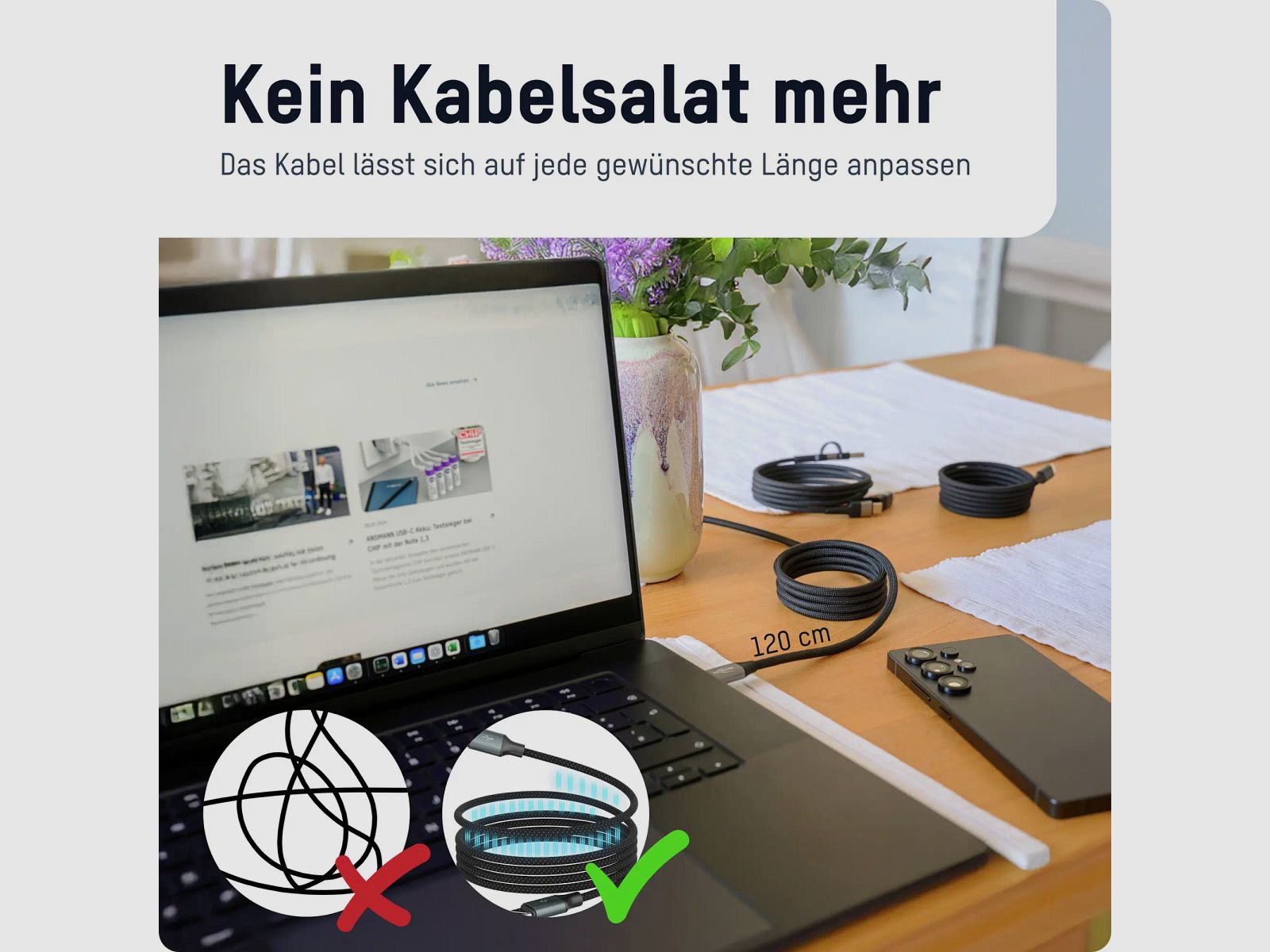 Ansmann Magnetisch USB-kabel