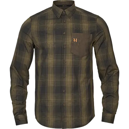 Härkila Hemd Akkan green/shadow brown