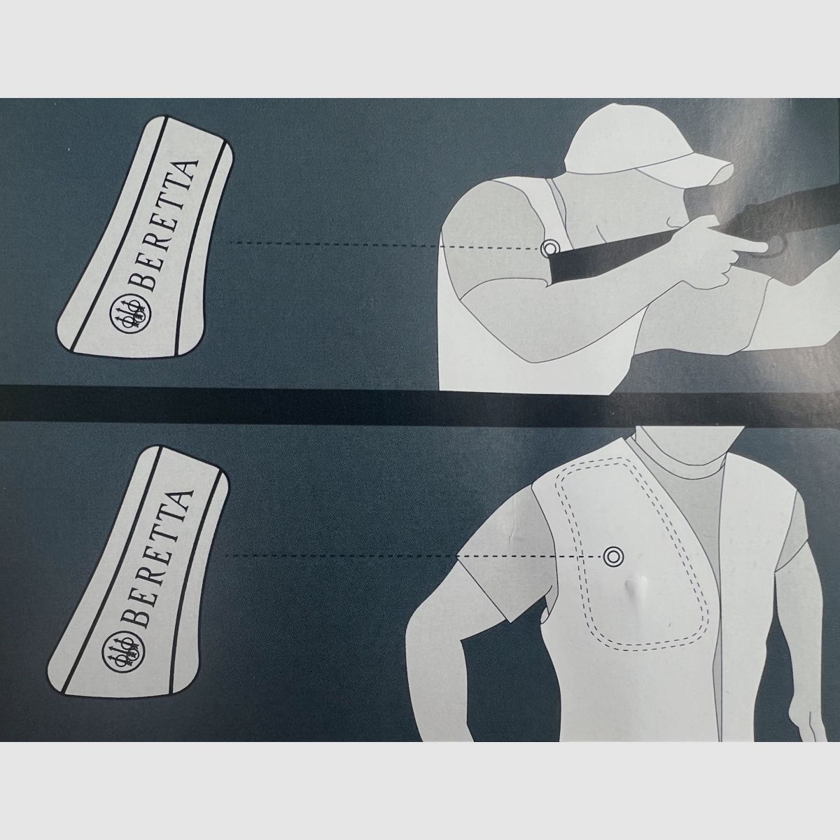 BERETTA Almohadilla de gel de silicona amortiguadora de retroceso EVO Azul Profundo