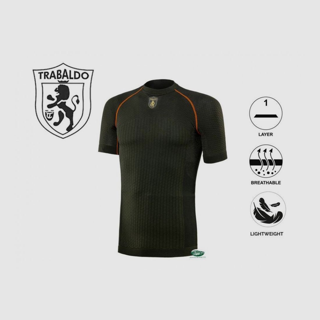 TRABALDO Dryarn short sleeve intimate T-shirt green orange