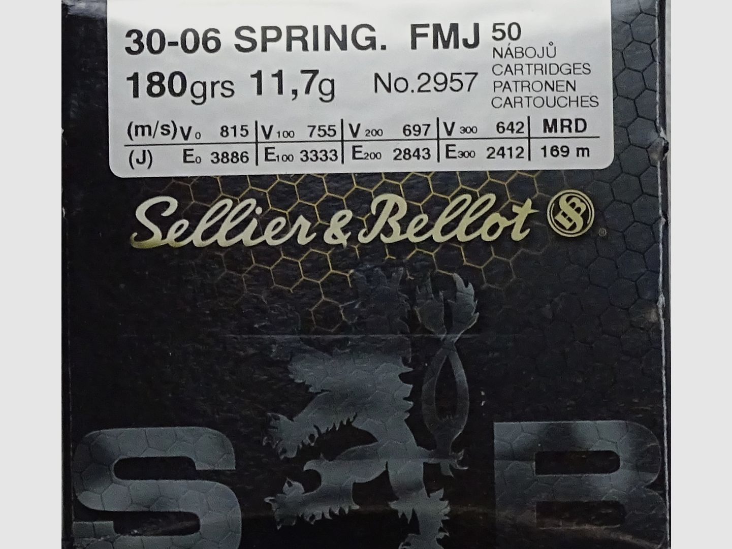 Sellier&Bellot .30-06 Spring. FMJ 180grs - 50 Schuss