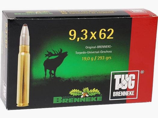 Patronen Brenneke Kal. 9,3×62 – 293gr TUG Box 20 Stk.
