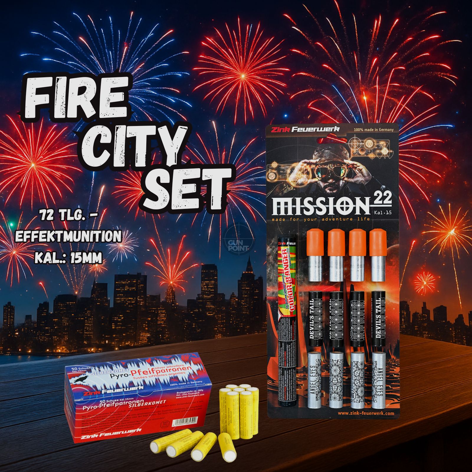 FIRE CITY SET !!! - Effektmunition/ Feuerwerk - 72 tlg.