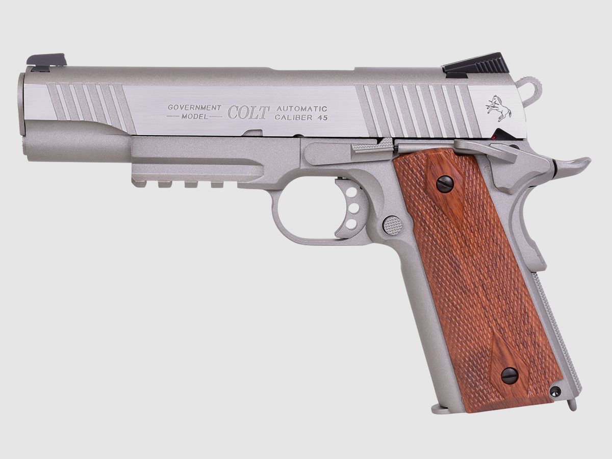 Colt 1911 Railgun Silber 6mm - Airsoft Co2 BlowBack