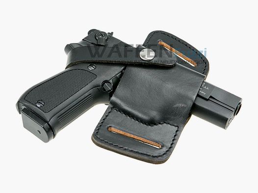 Fondina da cintura Belt-Slide, pelle bovina pieno fiore con pattina per Walther, H&K, Sig-Sauer, Röhm, Zoraki