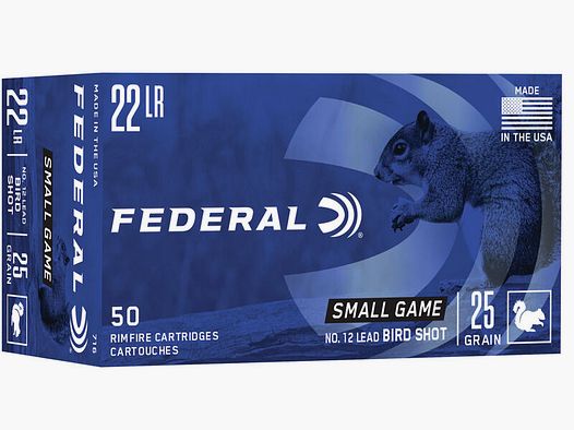 Federal Small Game .22 LR 25GR Cartouches 50