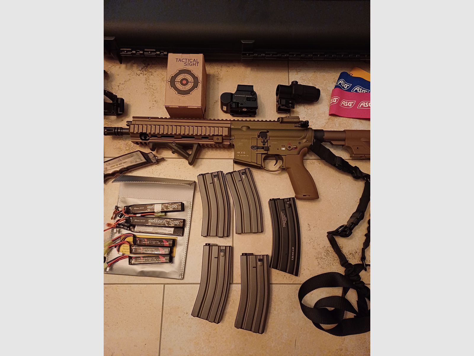 Airsoft VFC HK 416 A5 V3 mit Zubehör und österr. Armeerucksack
