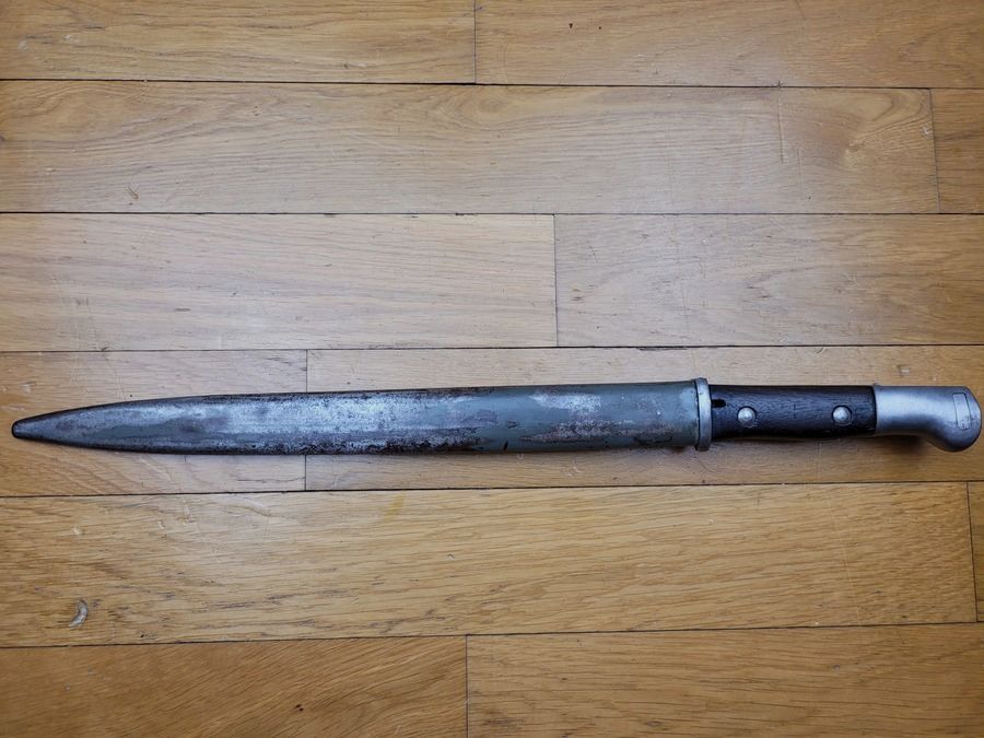 Bonne baïonnette allemande ersatz S14 – Fabrication BEKA à Berlin – « BK » – vers 1915 – fourreau ersatz – TBE+, image 11 sur 11