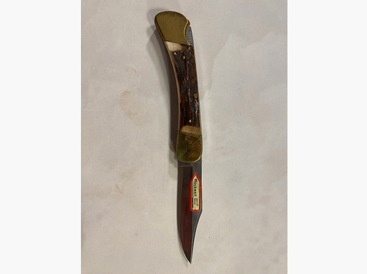 Klassisches Folding-Hunter Taschenmesser – Messingbeschläge – Hirschhorn-/Knochengriff – Rockwell-geprüft