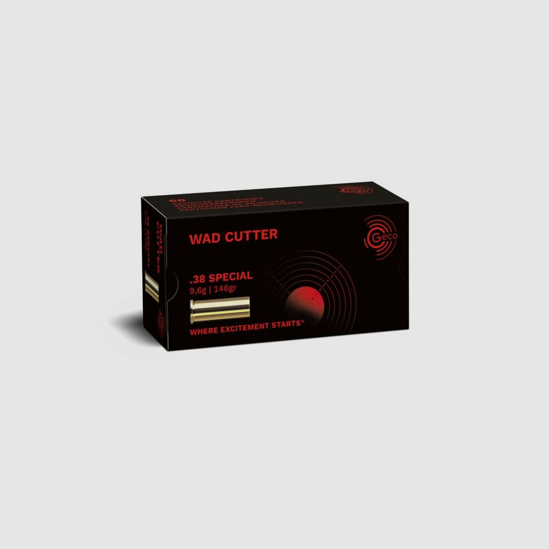 AMUNICJA GECO .38Spec. WC 9,6g - 50 SZTUK