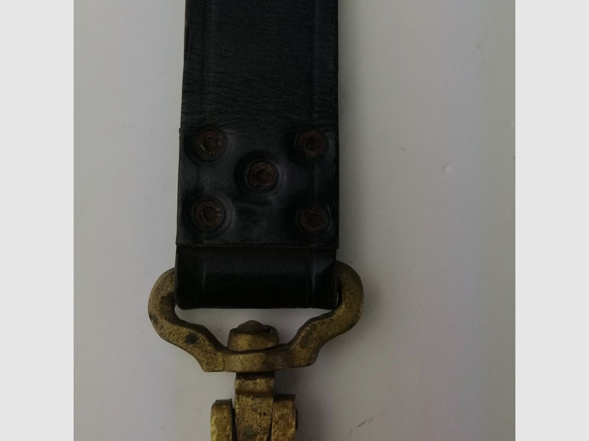Preußischer Trommelhalter Modell 1905 – Komplett mit Leder – Noch vorhandene Vergoldung – Sehr guter Zustand, Bild 6 von 8