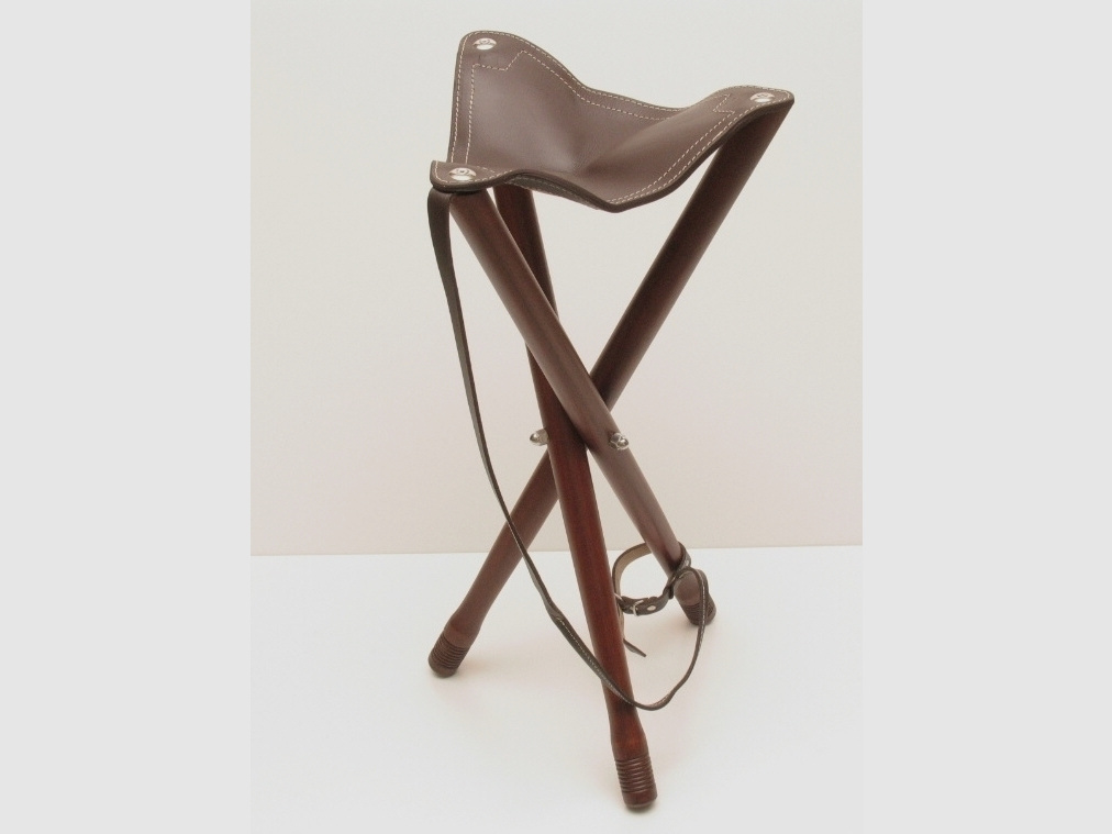 Fritzmann Driepotige Lederen Zithoogte ca. 55 cm