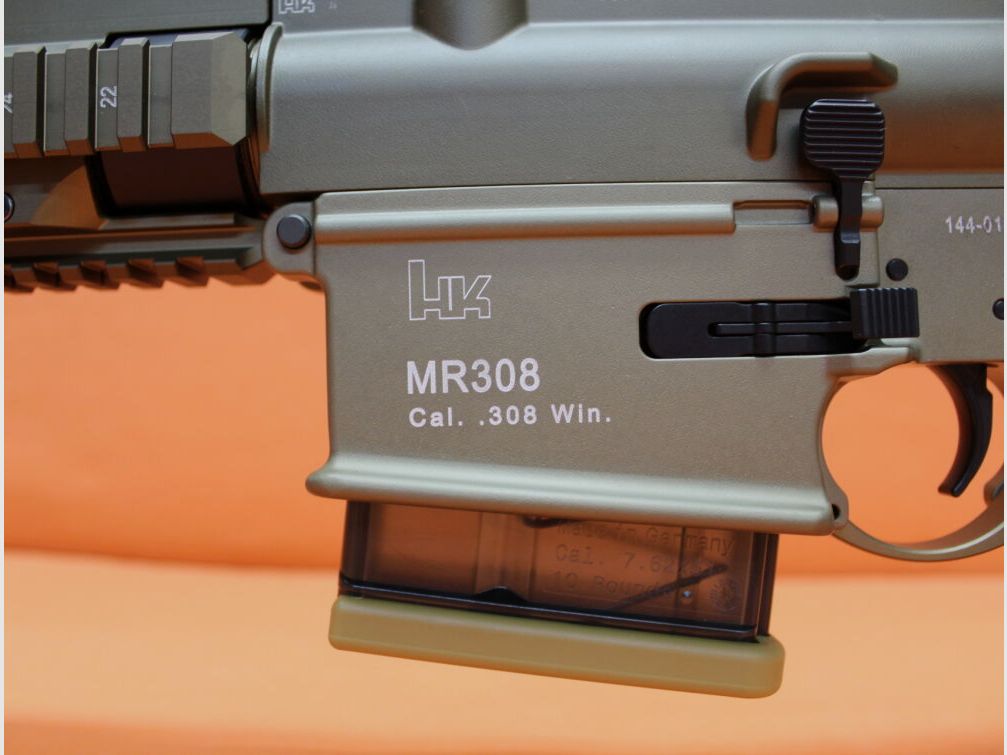 Angaben zur Produktsicherheit: Im Rahmen der EU-Verordnung sind wir verpfl Ha.Büchse .308Win Heckler&Koch/H&K MR308 A3 28 20" Lauf RAL8000, Gas-Piston-System HK417/G28