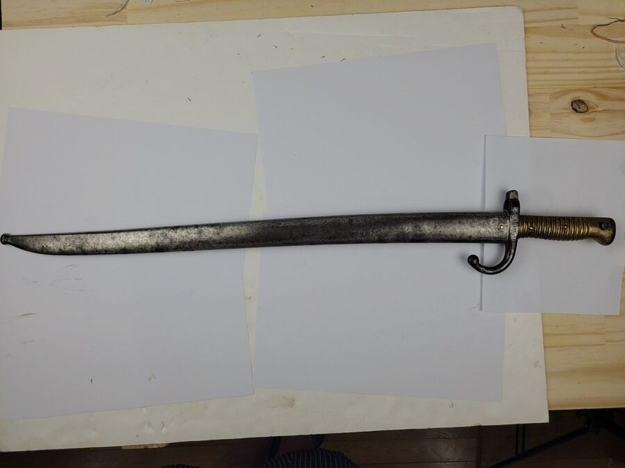 Seltene Bajonett-Säbel Chassepot Mod. 1866 – Stehelin & Cie – mit Nummer – exzellenter Zustand Eines der seltensten, Bild 3 von 14